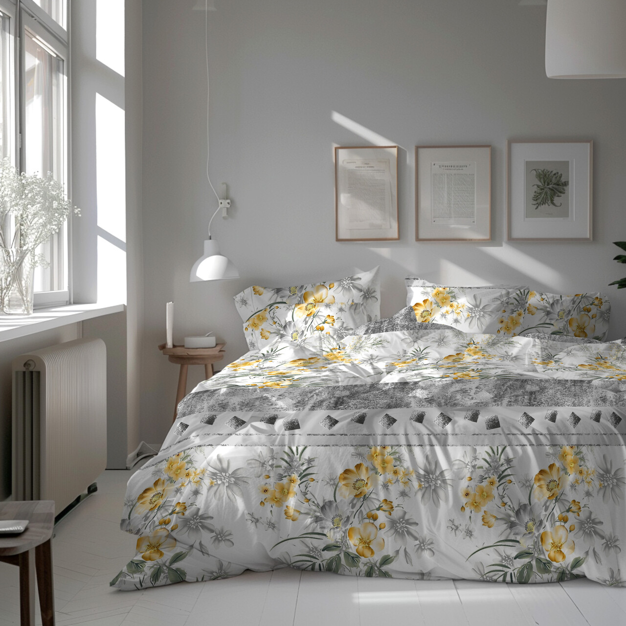 Lenjerie de pat pentru 2 persoane, Spring, Bedora, 6 piese, 200x220, microfibra, multicolor - imagine 7